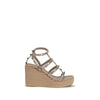 Valentino Garavani Beige Calf Leather Bos Taurus Espadrilles Valentino Garavani