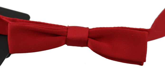 Dolce & Gabbana Red 100% Silk Slim Adjustable Neck Papillon Bow Tie Dolce & Gabbana
