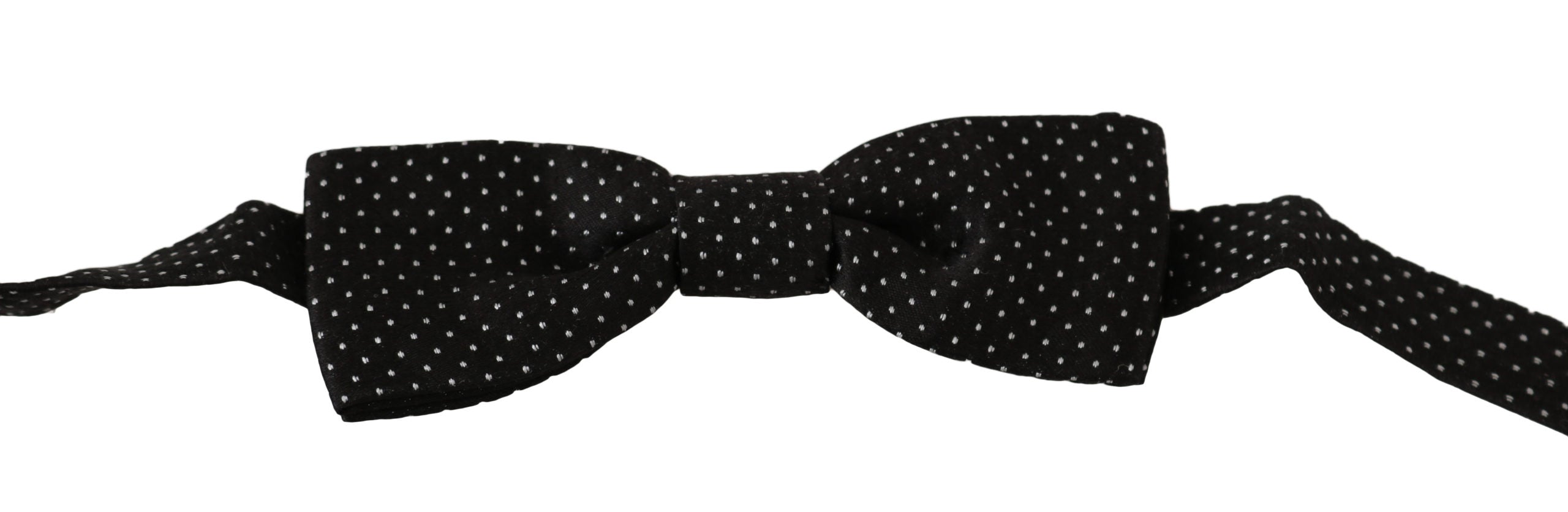 Dolce & Gabbana Black Polka Dots Silk Adjustable Neck Papillon Men Bow Tie Dolce & Gabbana