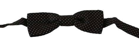 Dolce & Gabbana Black Polka Dots Silk Adjustable Neck Papillon Men Bow Tie Dolce & Gabbana