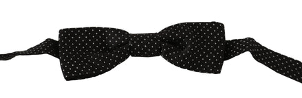 Dolce & Gabbana Black Polka Dots Silk Adjustable Neck Papillon Men Bow Tie Dolce & Gabbana