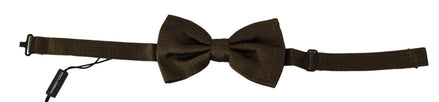 Dolce & Gabbana Brown Polka Dots Silk Adjustable Neck Papillon Men Bow Tie Dolce & Gabbana
