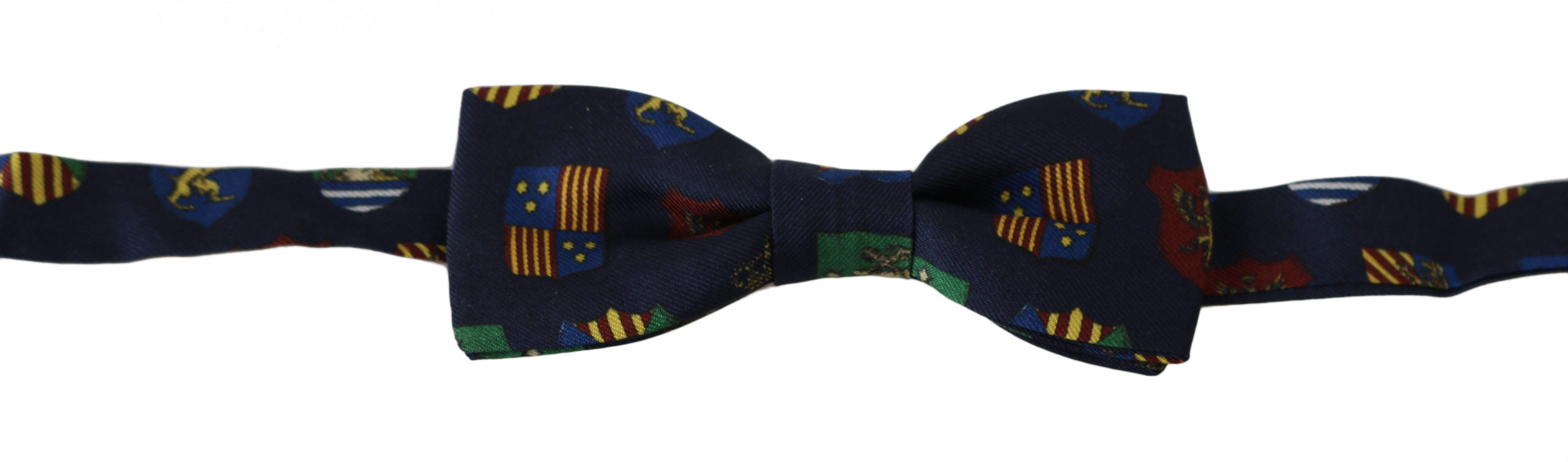 Dolce & Gabbana Blue Flags 100% Silk Adjustable Neck Papillon Men Bow Tie Dolce & Gabbana