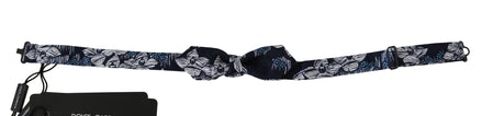 Dolce & Gabbana Navy Blue Floral Slim Adjustable Neck Papillon Men  Bow Tie Dolce & Gabbana