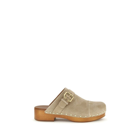 Chloé Beige Calf Leather Bos Taurus Clogs Chloé