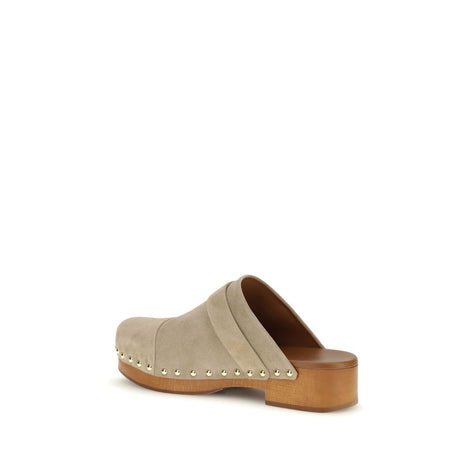 Chloé Beige Calf Leather Bos Taurus Clogs Chloé