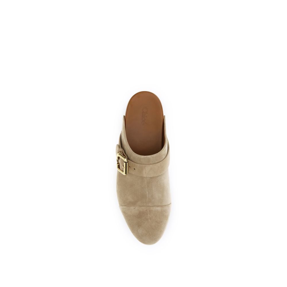 Chloé Beige Calf Leather Bos Taurus Clogs Chloé