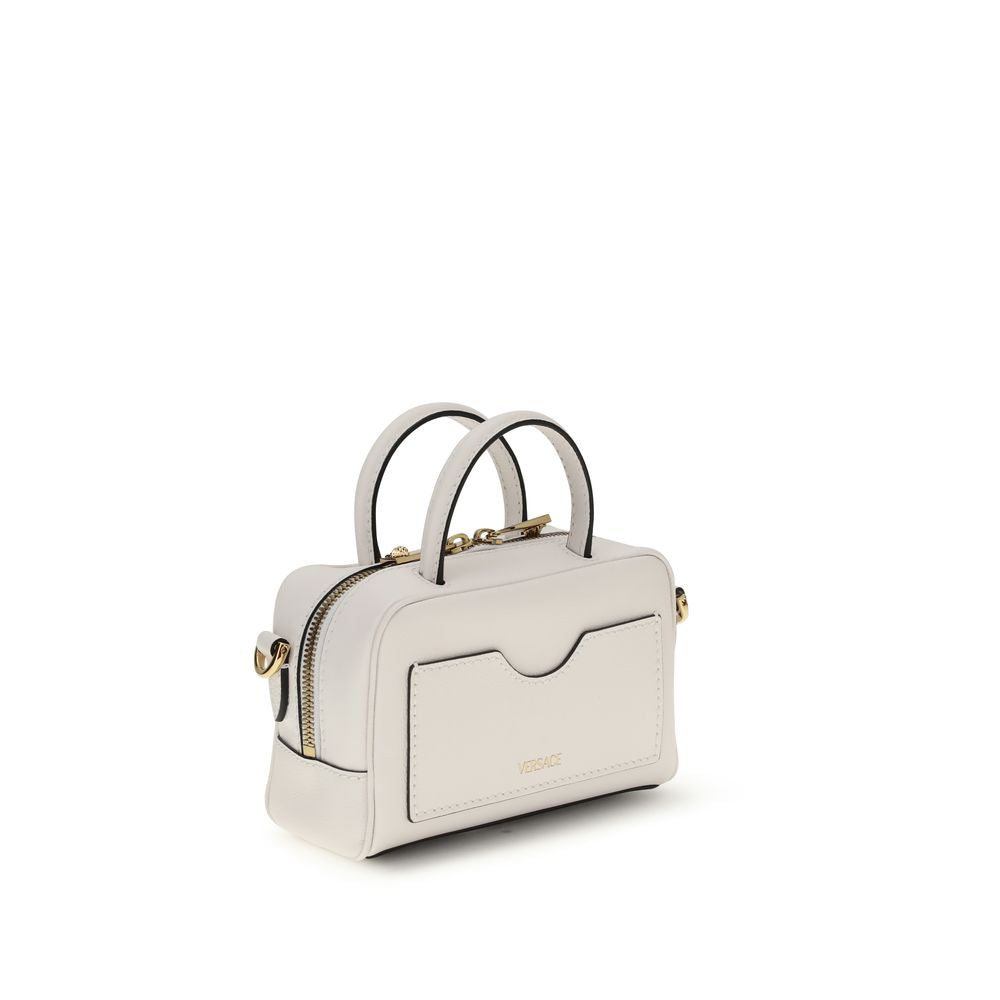 Versace White Calf Leather Bos Taurus Handbag Versace