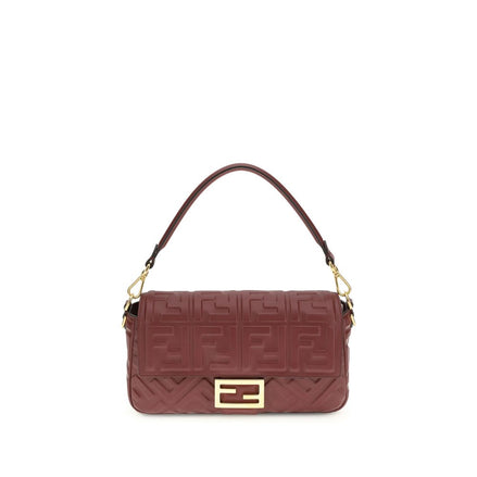 Fendi Bordeaux Calf Leather Bos Taurus Shoulder Bag Fendi