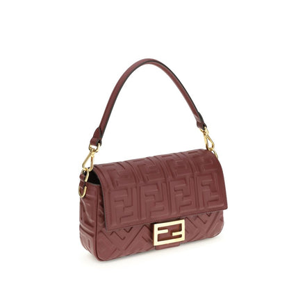Fendi Bordeaux Calf Leather Bos Taurus Shoulder Bag Fendi