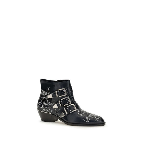 Chloé Black Calf Leather Bos Taurus Lace-Up Boots Chloé