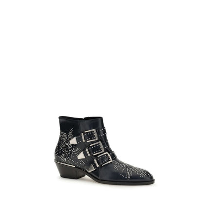 Chloé Black Calf Leather Bos Taurus Lace-Up Boots Chloé