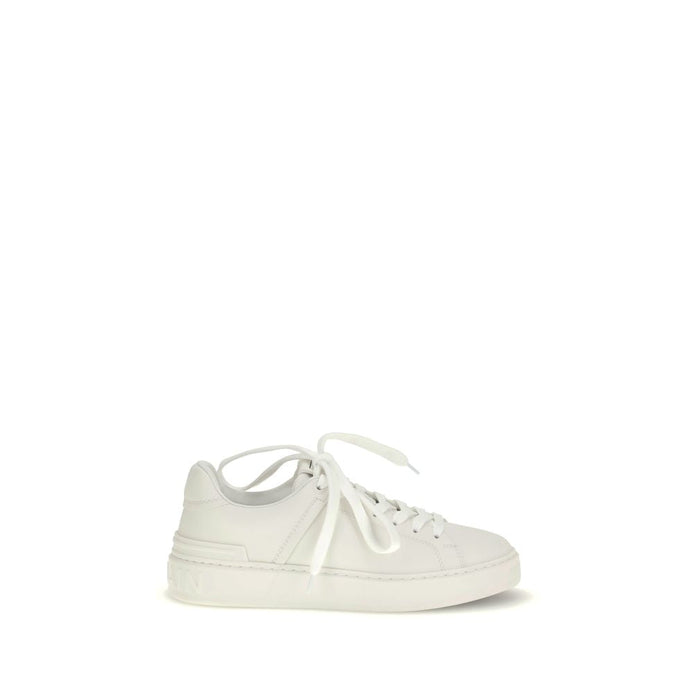 Balmain White Calf Leather Bos Taurus Low Top Sneakers Balmain