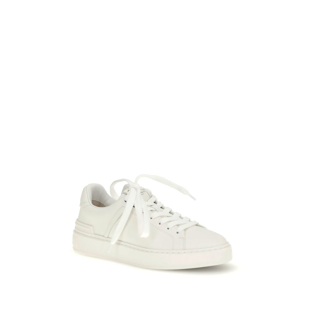 Balmain White Calf Leather Bos Taurus Low Top Sneakers Balmain