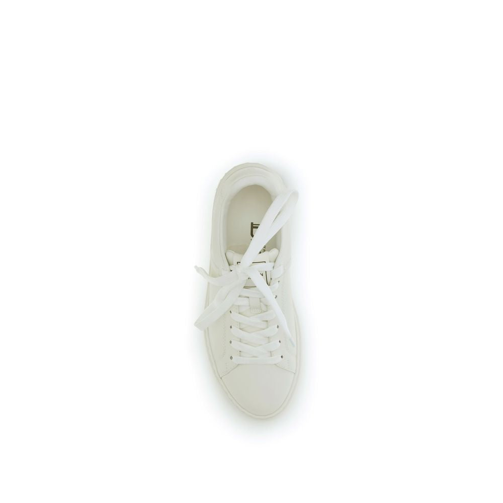 Balmain White Calf Leather Bos Taurus Low Top Sneakers Balmain