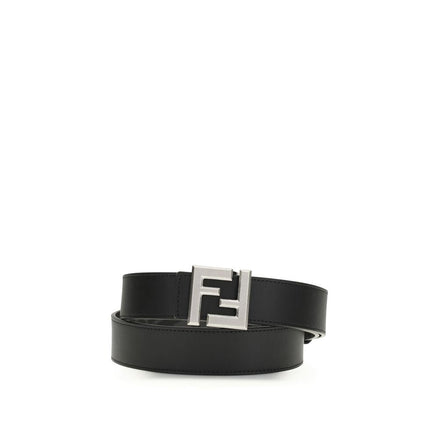 Fendi Black Calf Leather Bos Taurus Regular Belt Fendi