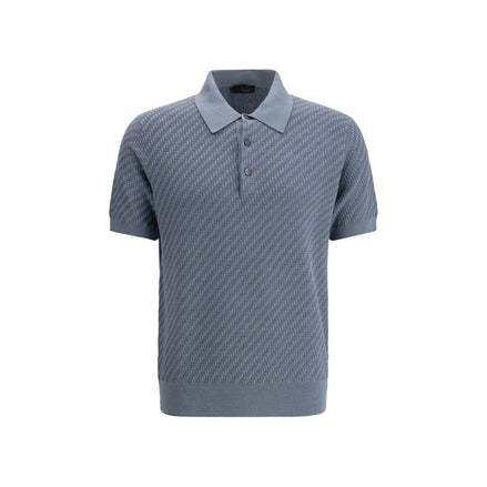 Brioni Light Blue Cotton Polo Shirt Brioni