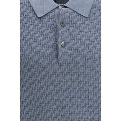 Brioni Light Blue Cotton Polo Shirt Brioni