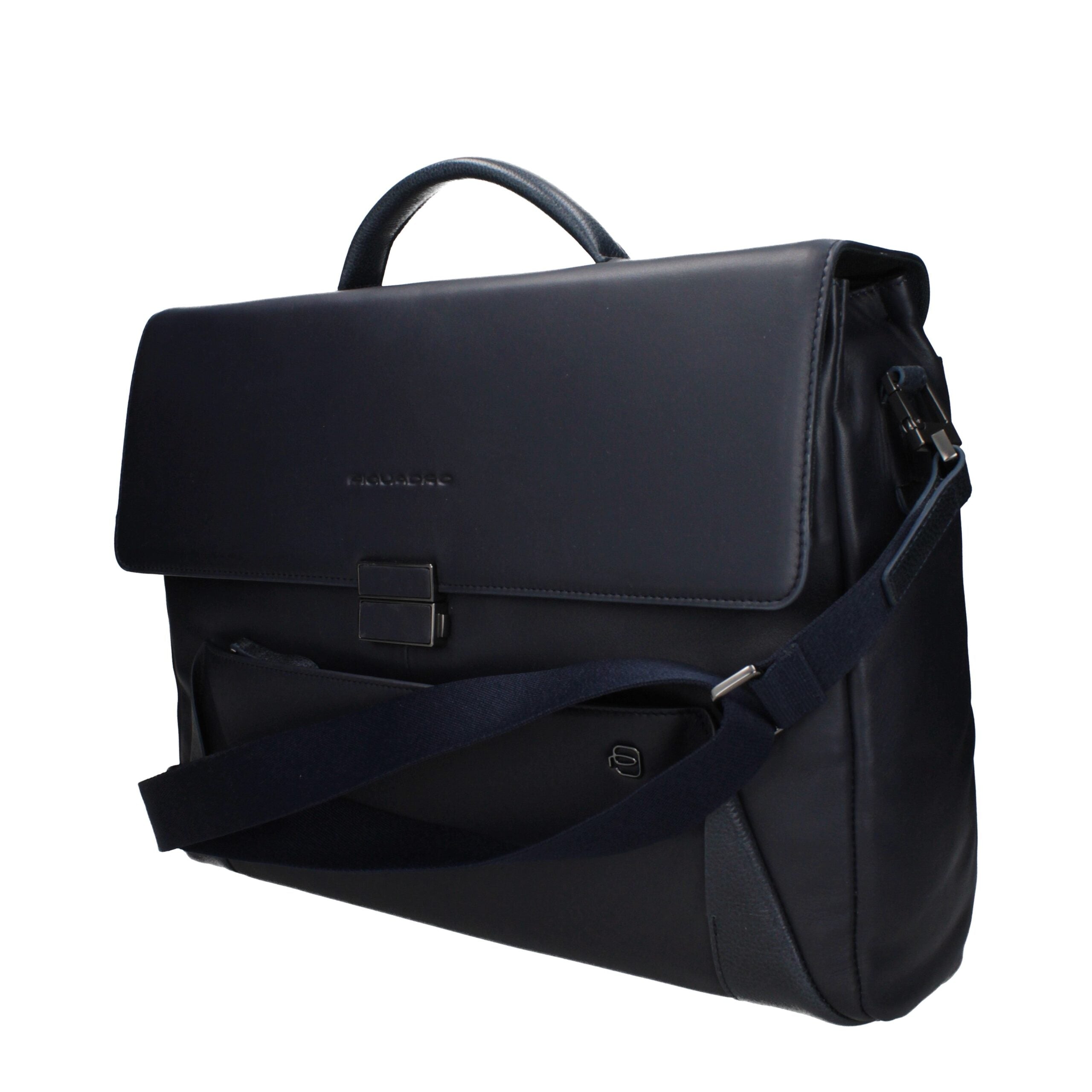 Piquadro Blue Leather Business And Laptop Bag Piquadro