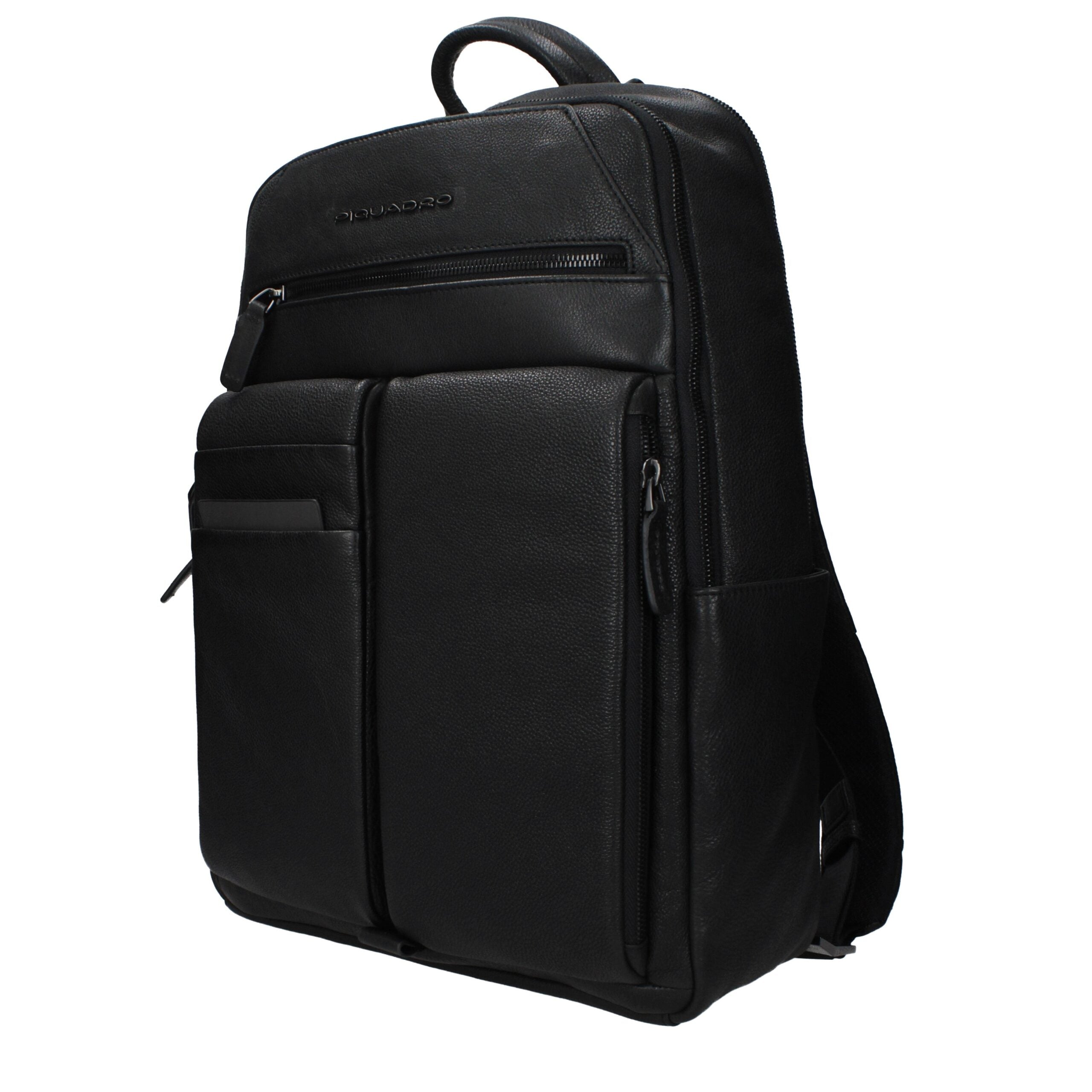 Piquadro Black Leather Backpack Piquadro