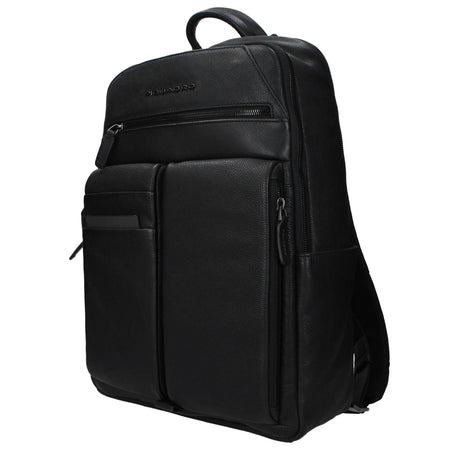 Piquadro Black Leather Backpack Piquadro