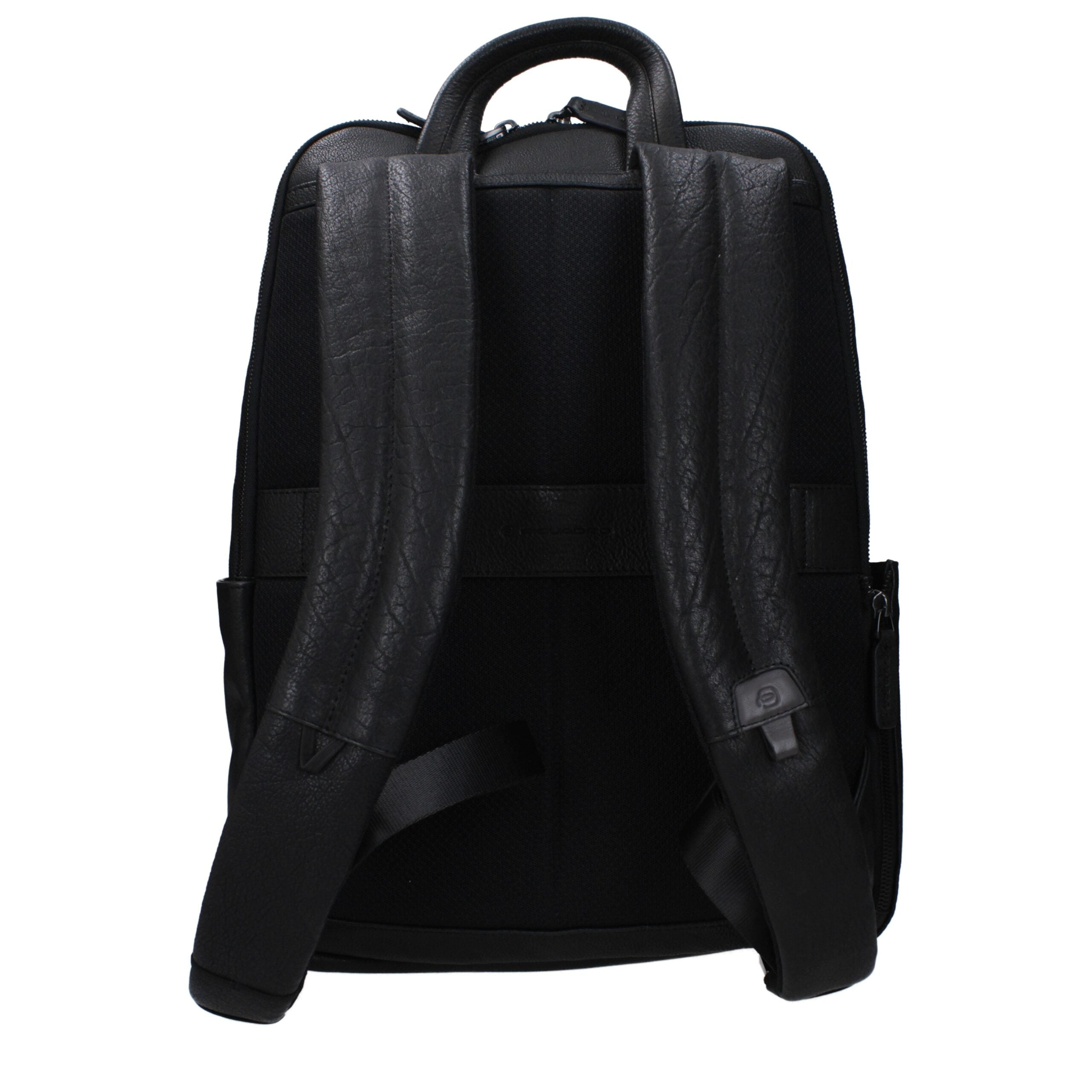 Piquadro Black Leather Backpack Piquadro
