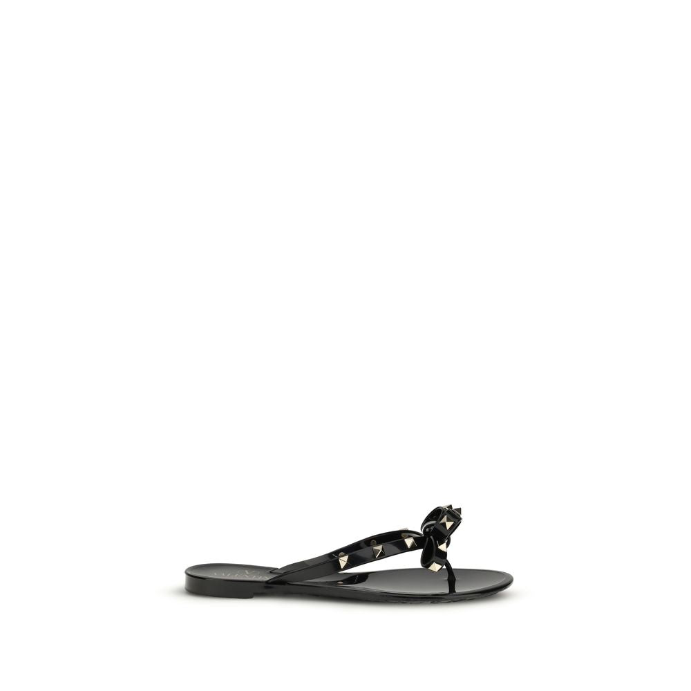 Valentino Garavani Black Pvc Flat Sandals Valentino Garavani