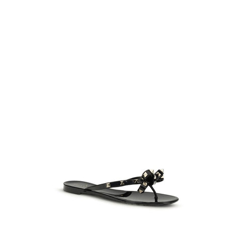 Valentino Garavani Black Pvc Flat Sandals Valentino Garavani
