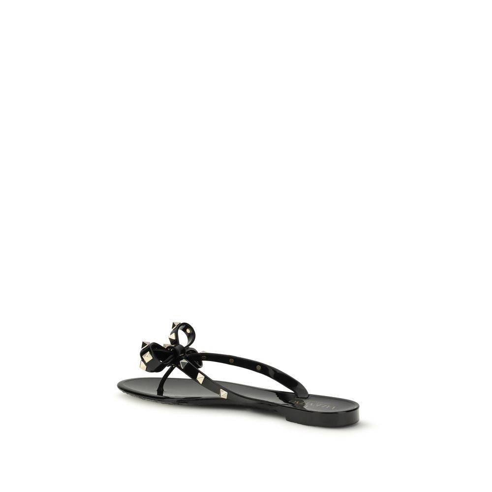 Valentino Garavani Black Pvc Flat Sandals Valentino Garavani
