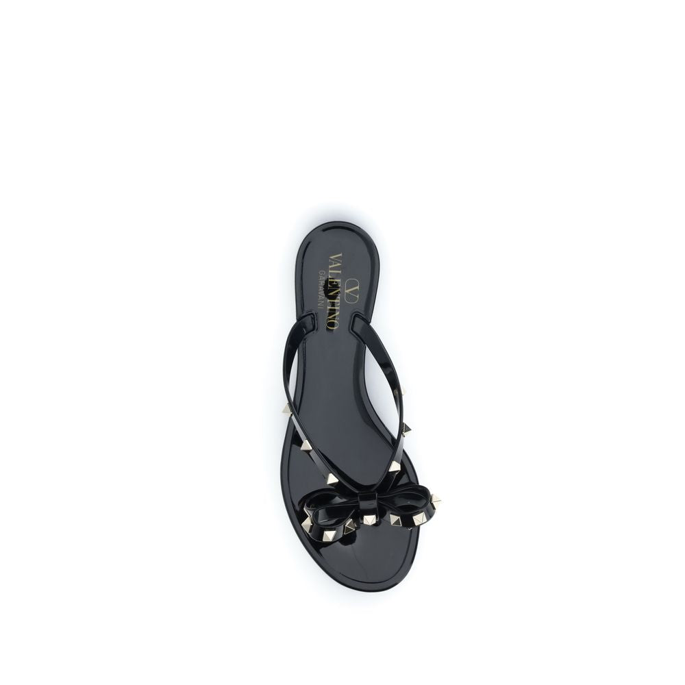 Valentino Garavani Black Pvc Flat Sandals Valentino Garavani