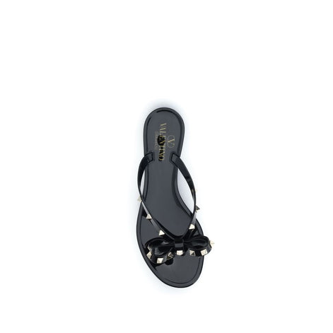 Valentino Garavani Black Pvc Flat Sandals Valentino Garavani