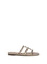 Valentino Garavani Beige Calf Leather Bos Taurus Flat Sandals Valentino Garavani