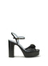 Valentino Garavani Black Calf Leather Bos Taurus Platform Sandals Valentino Garavani