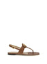 Valentino Garavani Brown Calf Leather Bos Taurus Flat Sandals Valentino Garavani