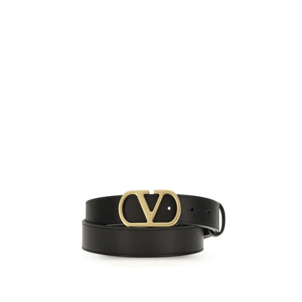 Valentino Garavani Black Calf Leather Bos Taurus Belt Valentino Garavani
