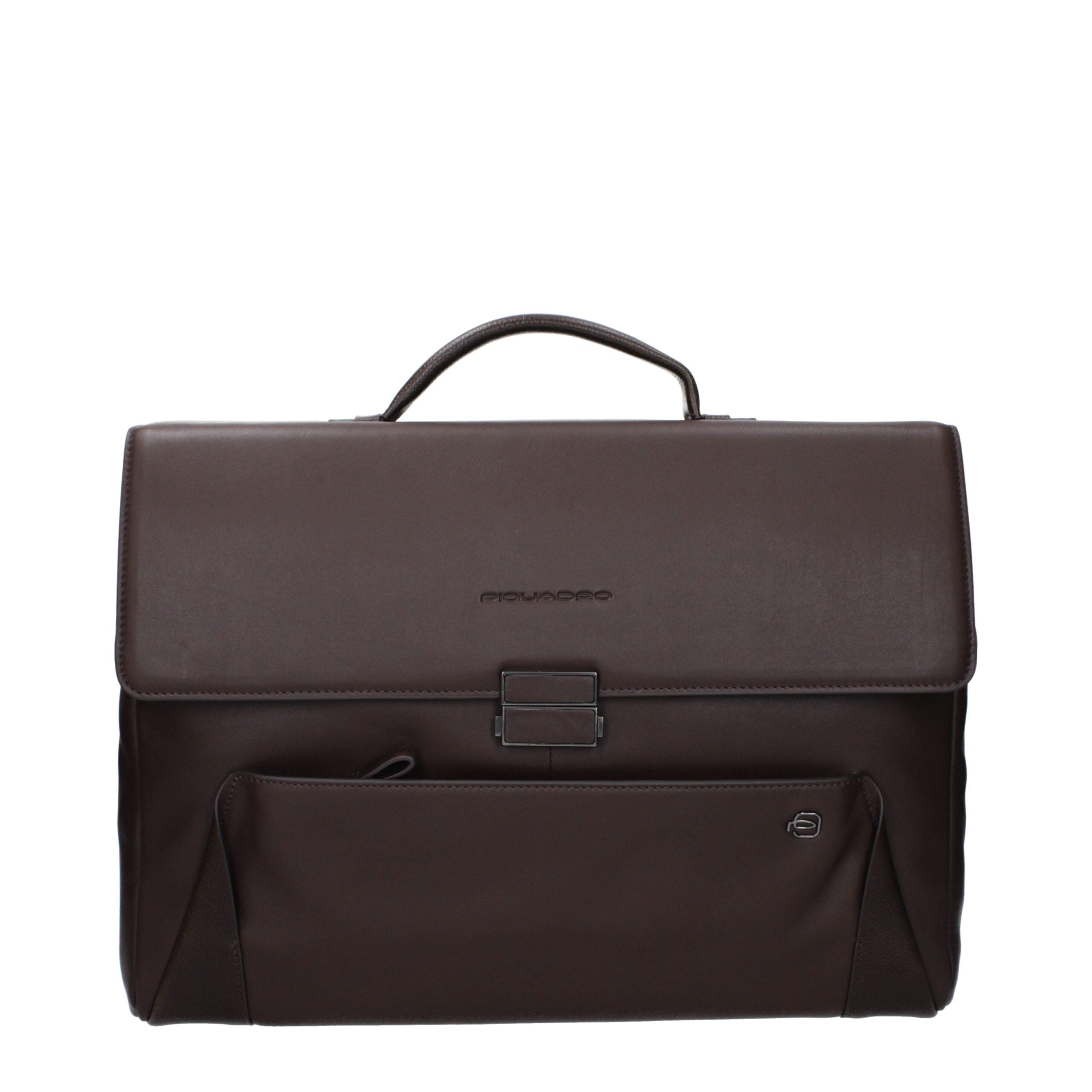 Piquadro Brown Leather Business And Laptop Bag Piquadro