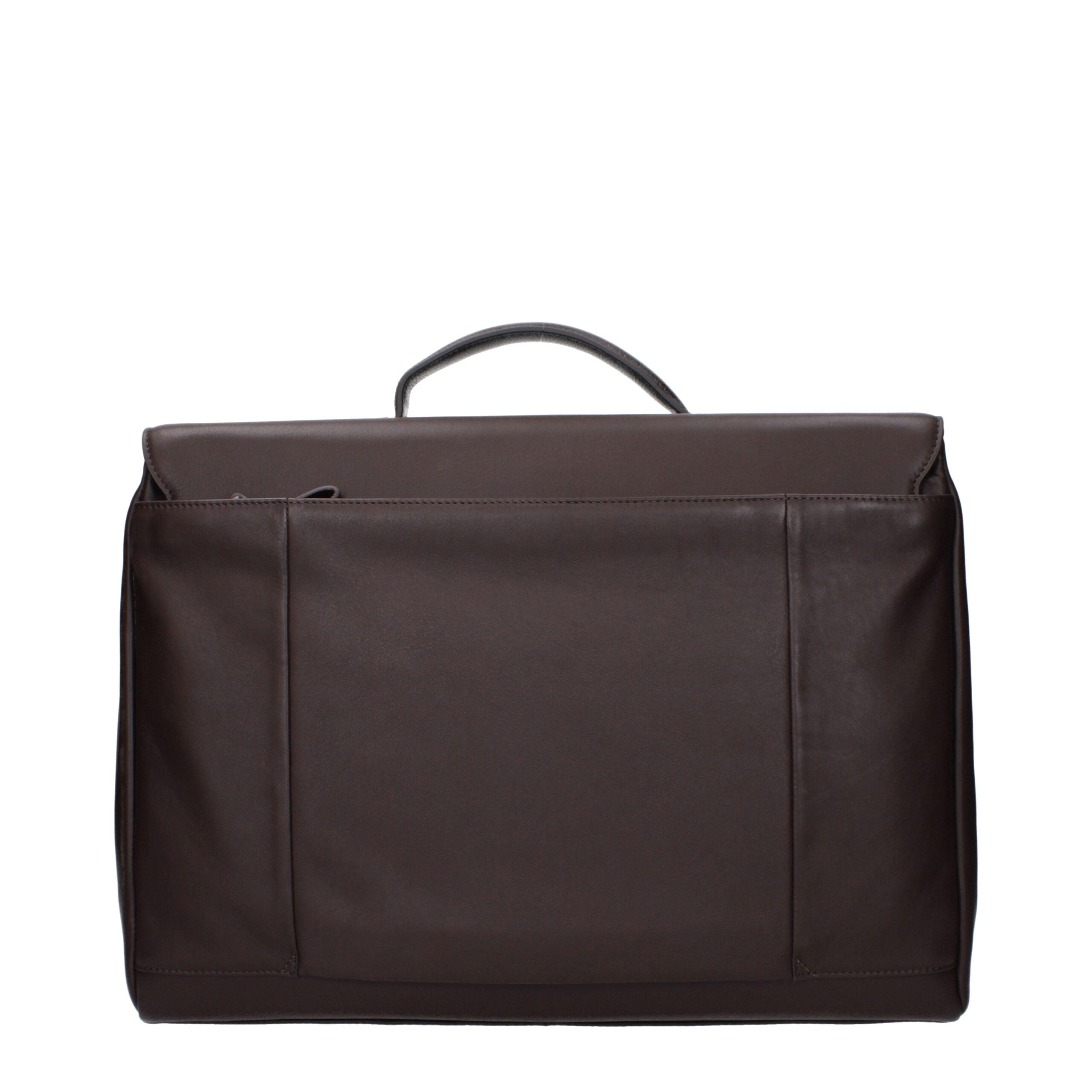 Piquadro Brown Leather Business And Laptop Bag Piquadro