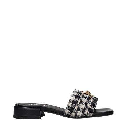Versace Black Fabric Slippers Versace
