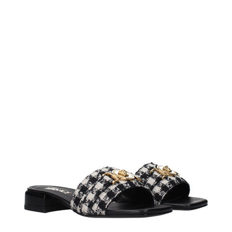 Versace Black Fabric Slippers Versace