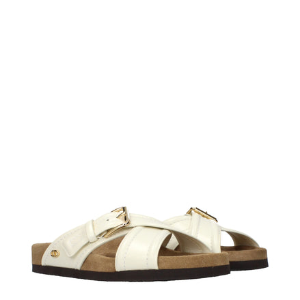 Valentino Garavani Beige Leather Slippers Valentino Garavani