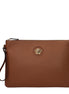 Versace Brown Leather Clutch Bag Versace