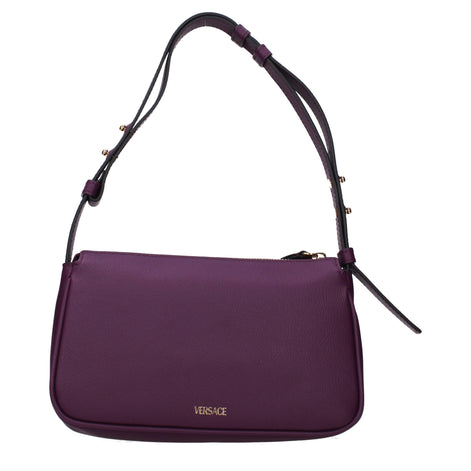 Versace Purple Leather Shoulder Bag Versace