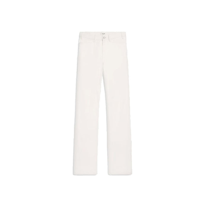 Celine White Cotton Straight-Leg Jeans Celine