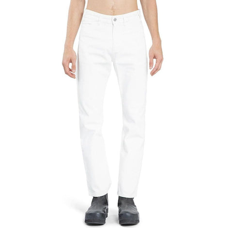 Celine White Cotton Straight-Leg Jeans Celine