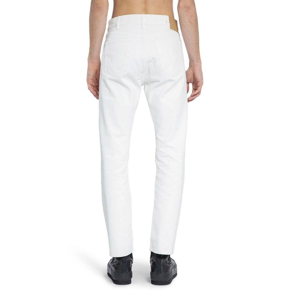 Celine White Cotton Straight-Leg Jeans Celine