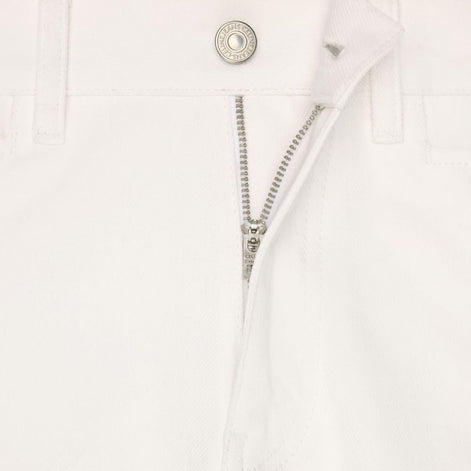 Celine White Cotton Straight-Leg Jeans Celine