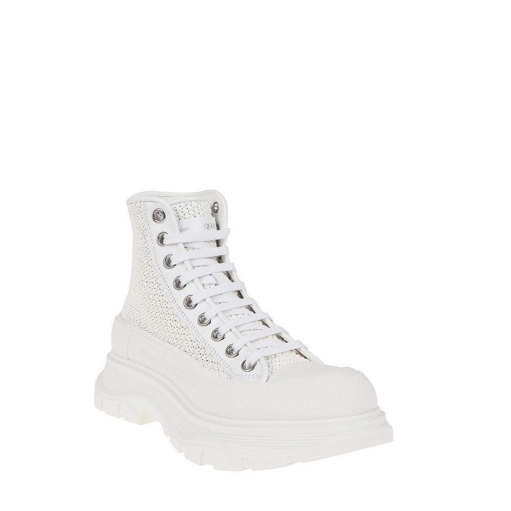 Alexander McQueen White Raffia High Top Sneakers Alexander McQueen