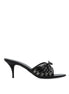 Balenciaga Black Lamb Leather Stiletto Heel Sandals Balenciaga