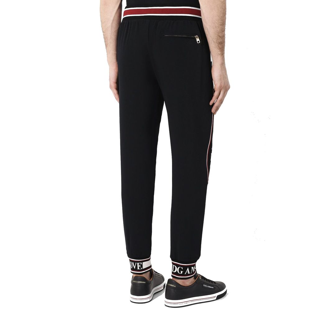 Dolce & Gabbana Black Elastane Joggers (Workout Pants) Dolce & Gabbana