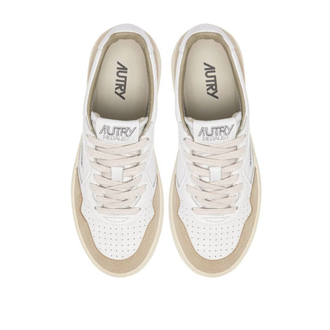 Autry White Goatskin Low Top Sneakers Autry
